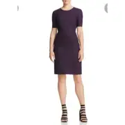 Elie Tahari Jonas Office Ready Short Sleeve Sheath Dress Plum 10