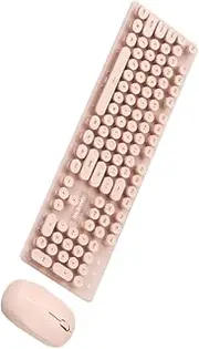 Mipcase 1Set Wireless Keyboard Mouse Silent Mechanical Feel Receiver Low Power Consumption Quiet Keys for Laptops Up to Range
