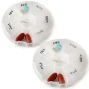 - Round Portable Pill Box, Medicine Planner, Small 7 Day Weekly Travel Contai...
