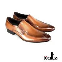 在飛比找momo購物網優惠-【Waltz】上班族首選 素面側V綁帶 紳士鞋 真皮皮鞋(2