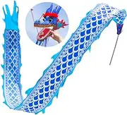 Blue Scales Dragon Flag Streamer Square Exercise Dance Flowy Flinging Outdoor Dance Ribbon 3D Dragon Juggling Play