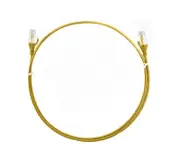 8WARE CAT6 Ultra Thin Slim Cable 1m / 100cm - Yellow Color Premium RJ45 Ethernet Network LAN UTP Patch Cord 26AWG for Data Only, not PoE