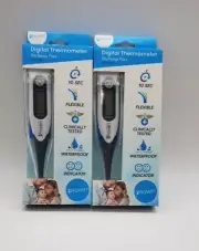 2 Pack iProven Digital Thermometer Oral DTR-1221A F° and C° High Temp Alarm