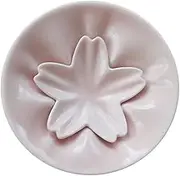 iplusmile Cherry Blossoms Seasoning Dish Set with Chopstick Rest Elegant Condiment Saucer for Snack Food for Housewarming Pink Boxed Packaging