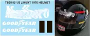 1/2 Decals for JAMES HUNT HELMET 1976 SPONSOR FOR BELL MINI TBD195
