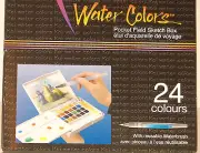 Sakura Koi 24 Fine Water Colors Pocket Field Sketch Box w/ Waterbrush XNCW-24N