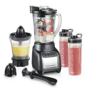 Hamilton Beach 3 in 1 Blend & Juice Glass 5-Speed Blender System Black 53524