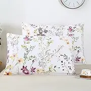 RYNGHIPY Floral Pillowcases Egyptian Cotton Pillow Cover Set of 2 Soft Breathable Pillow Case (Floral, Queen Pillowcases)