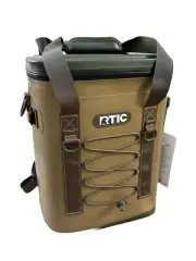 RTIC Soft Pack 20 Can Insulated Cooler Bag Backpack Tan New