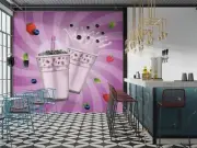 3D Bubble Tea A1131 Pearl Tea Milk Tea Shop Wallpaper Wall Murals Self-adhesive