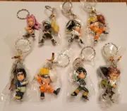Lot of 8 Naruto Figures Keychains new