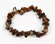 Red Tigers Eye Crystal Gemstone Bracelet Chips Jagged Natural Gift Present