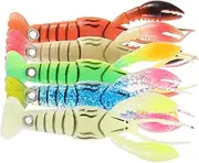 BESPORTBLE 5Pcs Soft Artificial Fishing Baits Durable Fishing for Freshwater Saltwater Bright Colors for Attracting Bass Pan Fish Tools