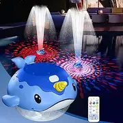 Floating Pool Fountain with Remote, Rechargeable Pool Fountain with Lights, Above Ground Pool Water Fountains with Anchor Whale