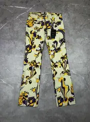 Vintage Dolce Gabbana Floral Pants With Purple And Gold Pattern Size 40