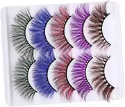 WRITWAA 5 Pair Brown Wispy Lashes False Eyelash Extensions Diy Girl Cosmetics Women Makeup
