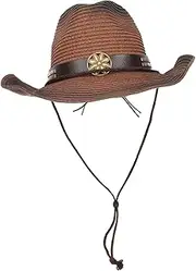 [Healeved] Western Cowboy Hat Summer Hat Sun Hats Sun Hat for Women Hats for Women Western Style Hat Women Cowgirl Hat Women Hat Western Straw Hats Cowgirl Hats Fashionable Brim Khaki