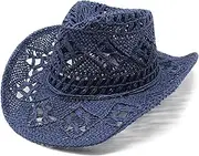 [UANGKOU] Panama Hat Sun Hats for Women Men Wide Brim Fedora Straw Beach Hat UV Protection UPF 50 Sun Visor Hats for Women