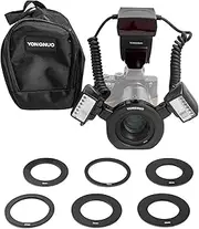 YN24EX Dual Head Macro Flash Camera Speedlite GN18 TTL Auto/Manual Flash 5600K 3s Recycle Time with 7pcs Adapter Rings Replacement for Sony A7III A7IV A7R III A7S III A7C A9II A6600 A6500 ALKOY