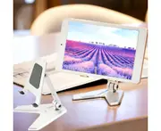 Aluminum Ipad Mobile Phone Stand Tablet Desk Holder Foldable Adjustable Silver