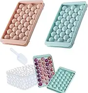 Bilioes 2pcs Ice Cube Tray,Ice Tray,Ice Cube Tray with Lid,Silicone Ice Tray,Ice Cube Maker,for Freezer Making Ice, Frozen Drink (Blue, Pink)