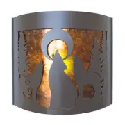 PD Metals Howling Wolves Facing Left Wall Sconce Cappuccino Color