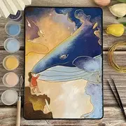 Cloisonne Filigree Enamel DIY Painting Kit with Tools,for Beginners, Adults and Kids, Home Decoration, Paint by Numbers Kit, 21x30cm Pre-Drawn Canvas, Style B