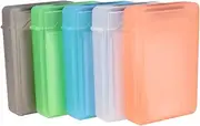 FUNNETOYU 5Pcs Hard Disk Storage Case Durable Protective Case for Digital Accessories Mixed Colors Easy for Home Workplace Storage Management