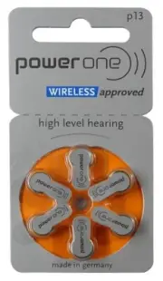 Pack of 5 X Hearing AID Battery-P13-PowerOne-6 Pieces