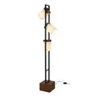 Overland Black Walnut Wood Tower Floor Lamp