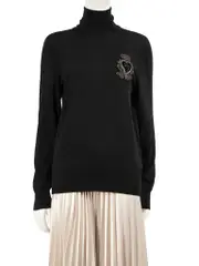 Black Wool Logo Patch Jumper