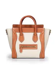 Canvas & Leather Beige Nano Luggage Bag
