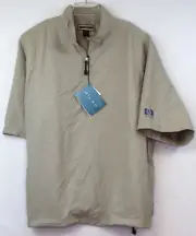 HP Hewlett Packard ~ Windshirt Men's XL Beige 1/4 Zip by North End S/S NWT