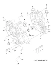 Polaris Crankcase Assembly, Genuine OEM Part 3089240, Qty 1