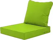 Outdoor Chair Cushions Set, Waterproof Sofa Replacement Backrest and Deep Seat Cushion with Ties for Patio Furniture，with Removable Cover(14,48x48x10cm/19x19x4in)