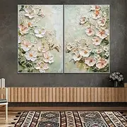 Handmade Oil Painting Canvas Wall Art Decoration Abstract 3D Palette Knife Flowers for Home Decor Stretched Frame Hanging Painting/Rolled Frameless Unstretched