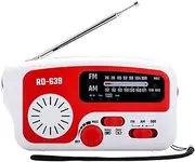 Crank Solar Radio | AM/FM Weather Radio Solar Hand Crank Survival Gear,Flashing Light, 1200mAh Built-in Battery and Power Bank for Hiking, Reading, Fishing and Camping Yechun