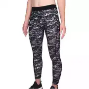 More Mile Go For It Womens Running Tights Black Printed Lightweight Run Sports