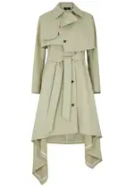 A.W.A.K.E Mode Belted Twill Trench Coat - Khaki - 8 8