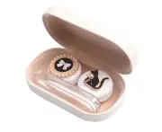 Cute Contact Lens Case Travel Kit Portable Contact Case Container with 2 Contact Lens Box, and Tweezers