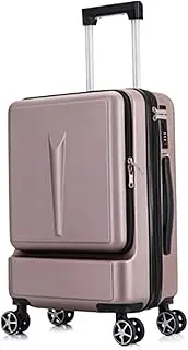 [RUVOO] Luggage Carry On Luggage Front Opening Luggage Suitcase ABS+PC Spinner Trolley with Pocket Compartmnet Suitcase Checked Luggage (Color : E, Size : 20in)