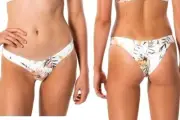 ☀️ New RIP CURL Playa Bianca Size M=12 Lined REVERSIBLE SKIMPY COVER Bikini Pant