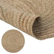 Round Area Rug Natural Braided Jute Floor Carpet Home Living Room Decor 150cm