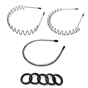 Metal Men Headbands Women Hair Bands, Unisex Black Wavy, Spring And Summer