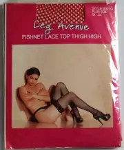 Leg Avenue Red Fishnet Lace Top Thigh High Stocking 9027Q Sealed Plus Size 1x-3x