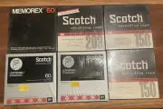 6- SEALED! Reel To Reel Recording Tapes 7” / Scotch 3M 60/150/203 /Memorex 60