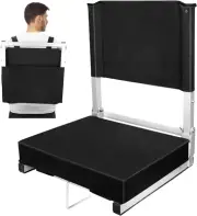 Bleacher Chairs with Back and Cushion, Foldable Stadium Seats with Back Support