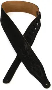 Levy's MS17T04 Suede Guitar Strap - Black (2-pack) Bundle