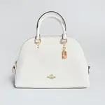 美國百分百【全新真品】COACH 貝殼包 手提包 皮包 斜背包 肩背包 2553 女包 LOGO 中型 米白色 BN65