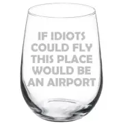 If Idiots Could Fly This Place Would Be An Airport Stemmed / Stemless Wine Glass